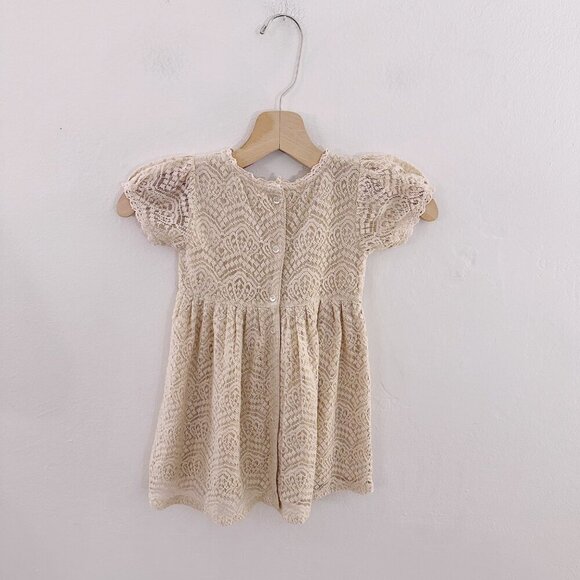 April Cornell Kids Baby Dress Lace Holiday Valentine's Cream Red - Picture 3 of 5